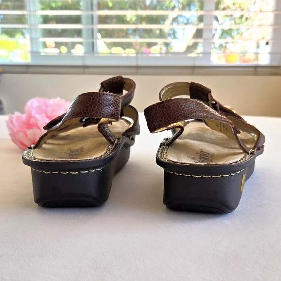 Alegria Kleo Womens Cognac Brown Leather Sandals Shoes Size 10 Open Toe - Picture 6 of 7